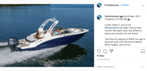 Boat for sale on Instagram