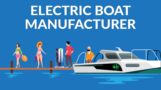 Illustration for social media marketing and electric boat sales
